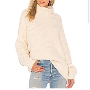 Free People In Too Deep Turtleneck Sweater Ivory Small